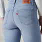Women's 724 Light Blue Slim Straight Fit High Rise Jeans - Detail View