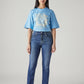Women's 724 Blue Slim Straight Fit High Rise Jeans - Front View