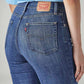 Women's 724 Blue Slim Straight Fit High Rise Jeans - Detail View