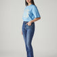 Women's 724 Blue Slim Straight Fit High Rise Jeans - Side View