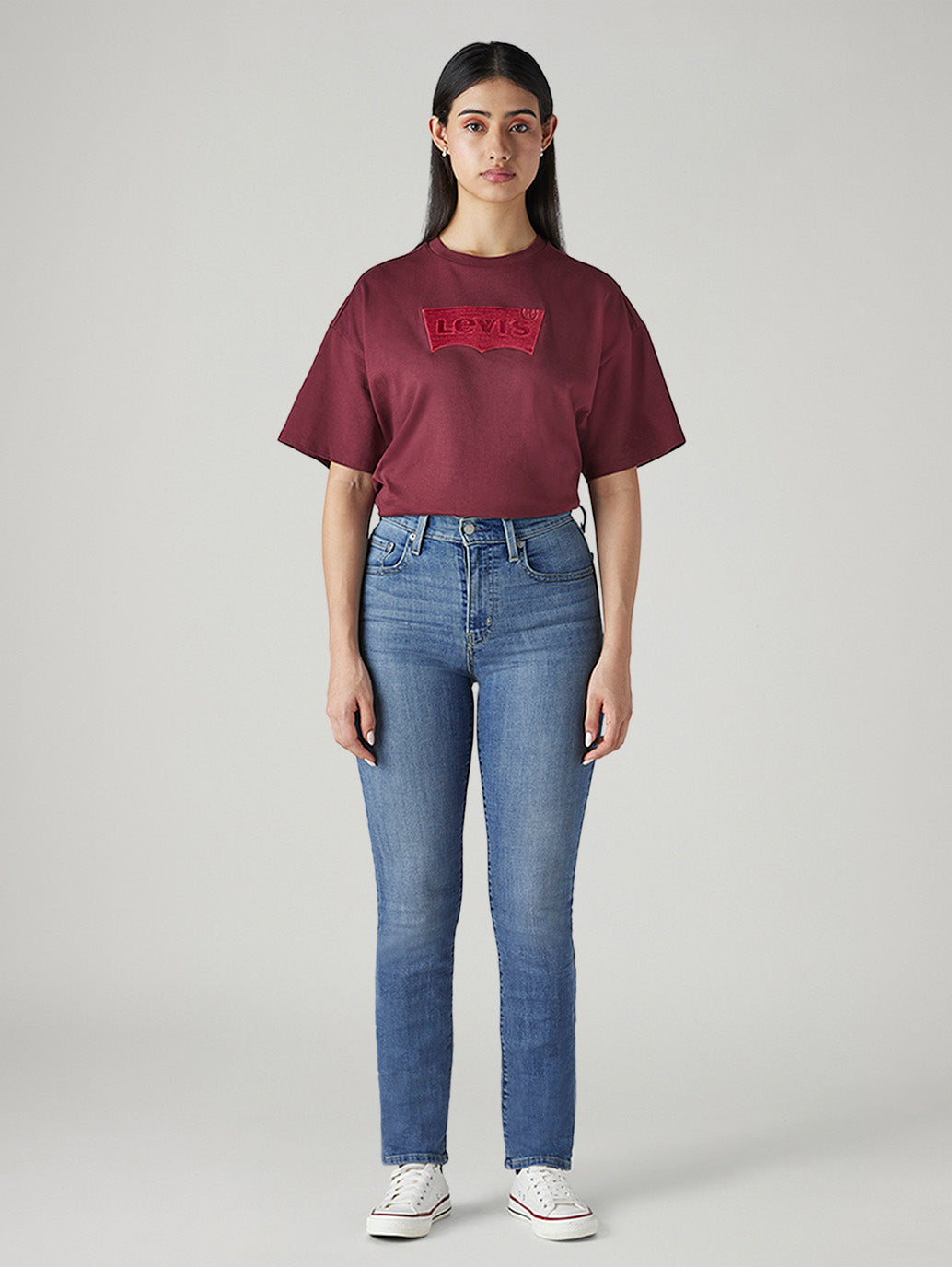 Women's 724 Blue Slim Straight Fit High Rise Jeans - 20 View