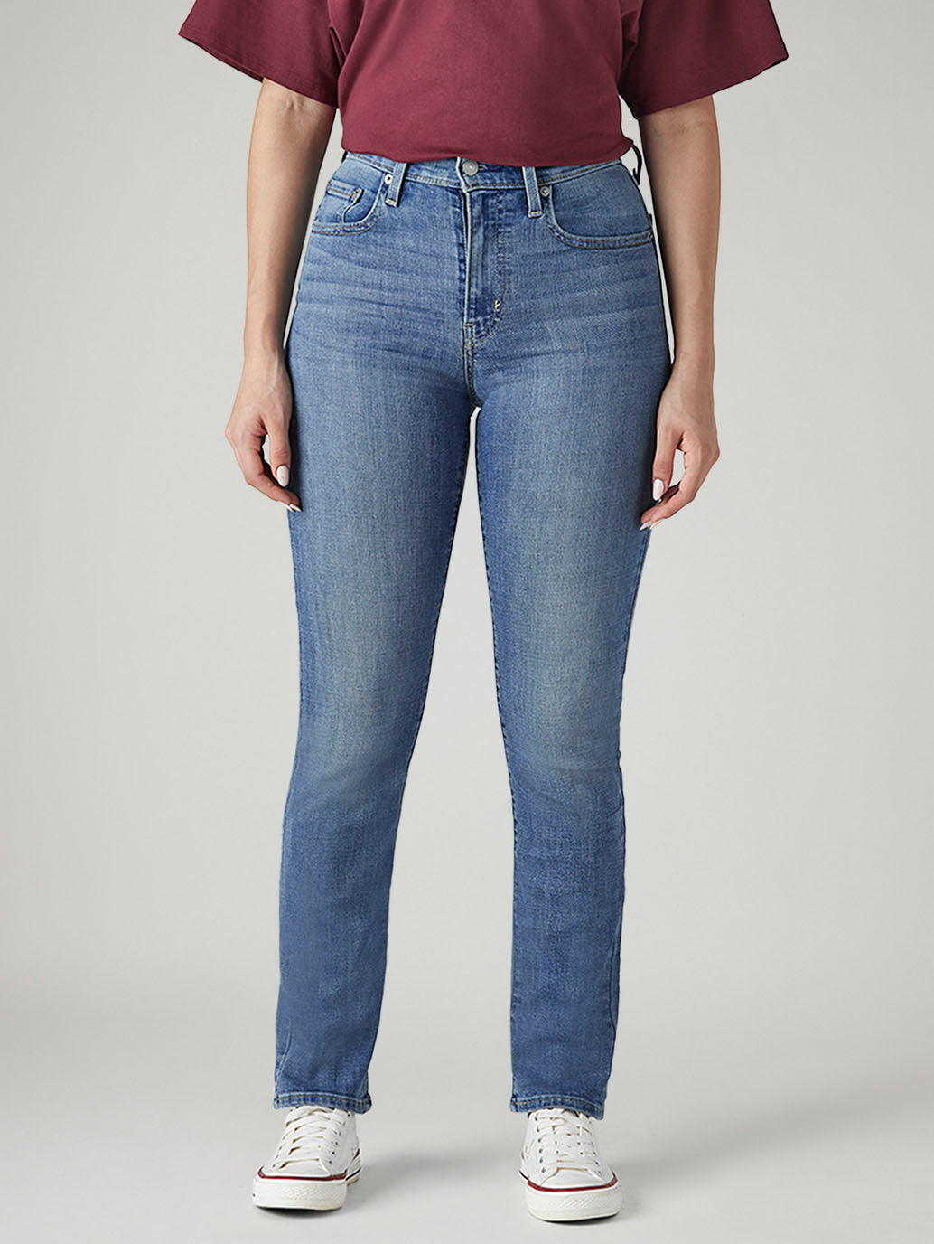 Women's 724 Blue Slim Straight Fit High Rise Jeans - 20 View