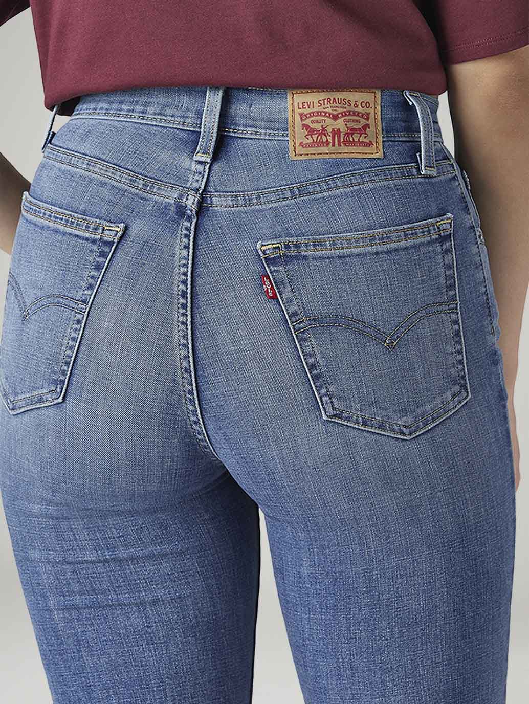 Women's 724 Blue Slim Straight Fit High Rise Jeans - 20 View