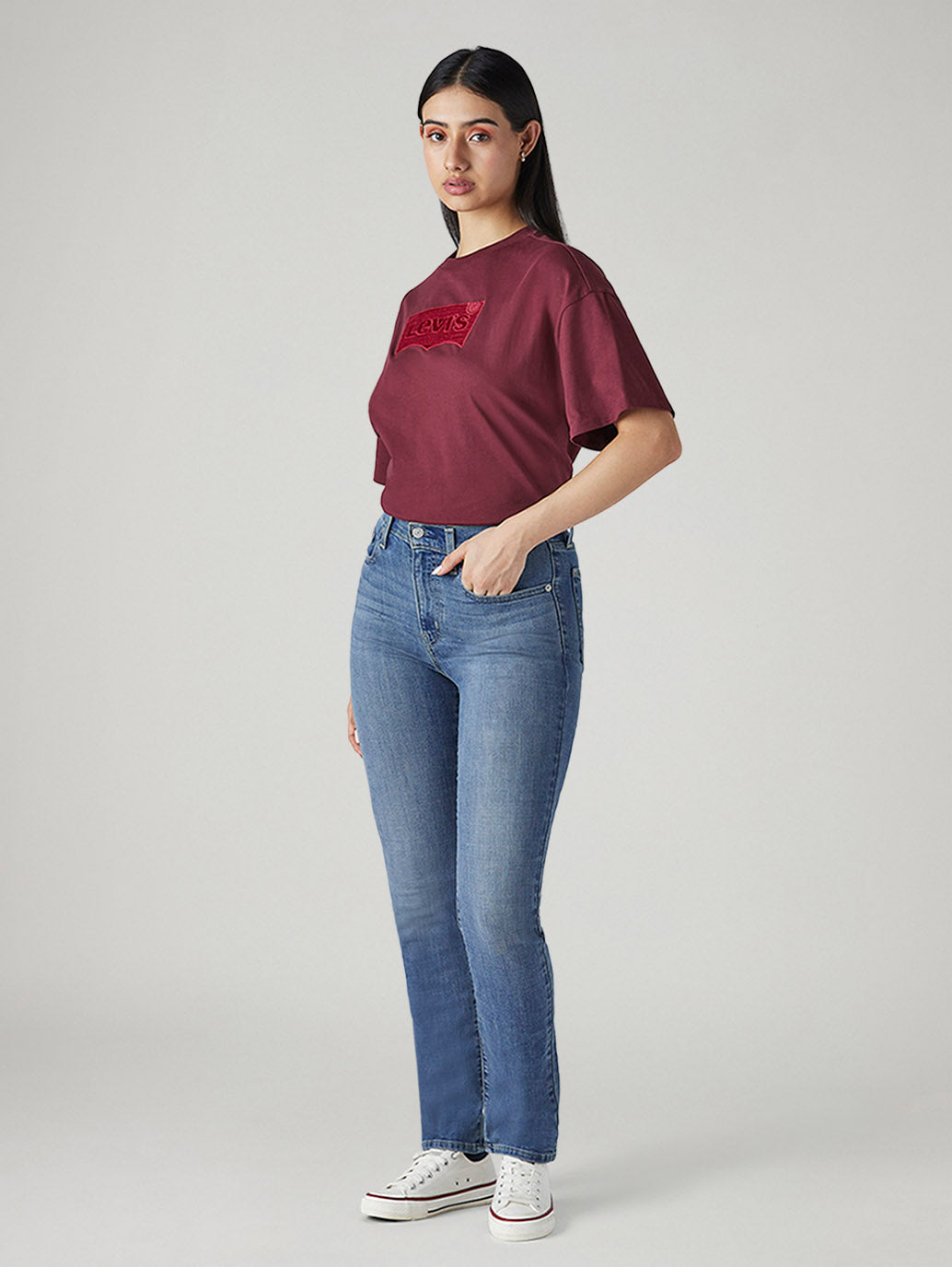 Women's 724 Blue Slim Straight Fit High Rise Jeans - 20 View