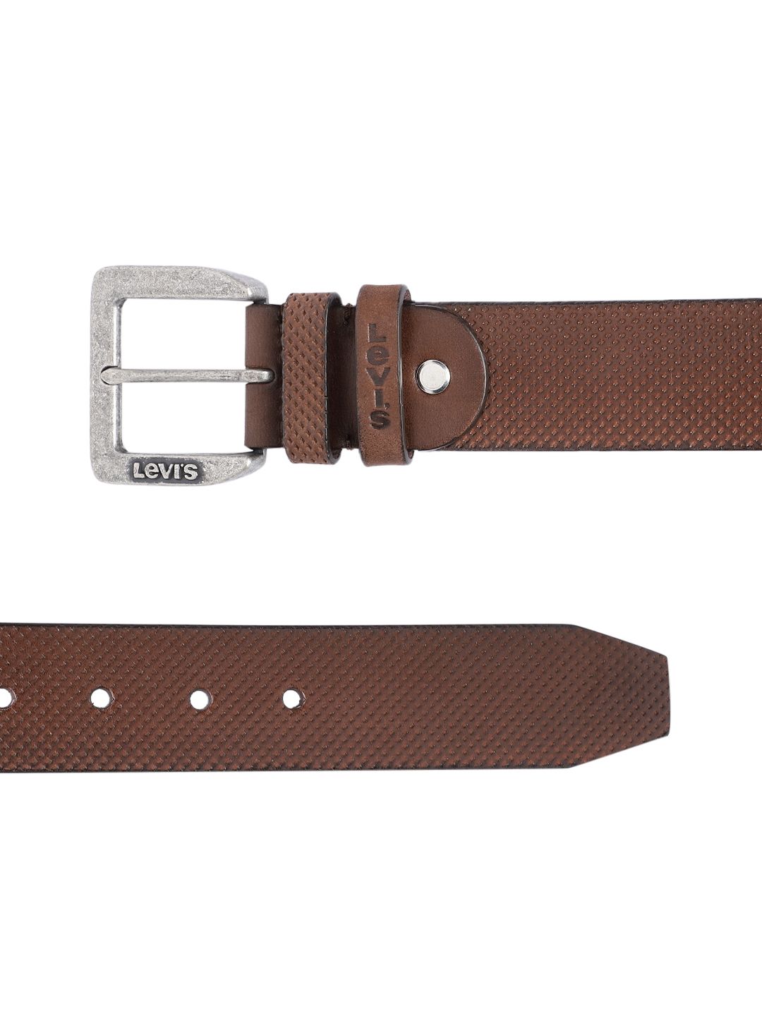 Men's Brown Textured Belt - 6a72c7fa-4d09-4e33-b92a-e10fd725c3f31742190063235-Men-Textured-Leather-Belt-971742190063108-3 View