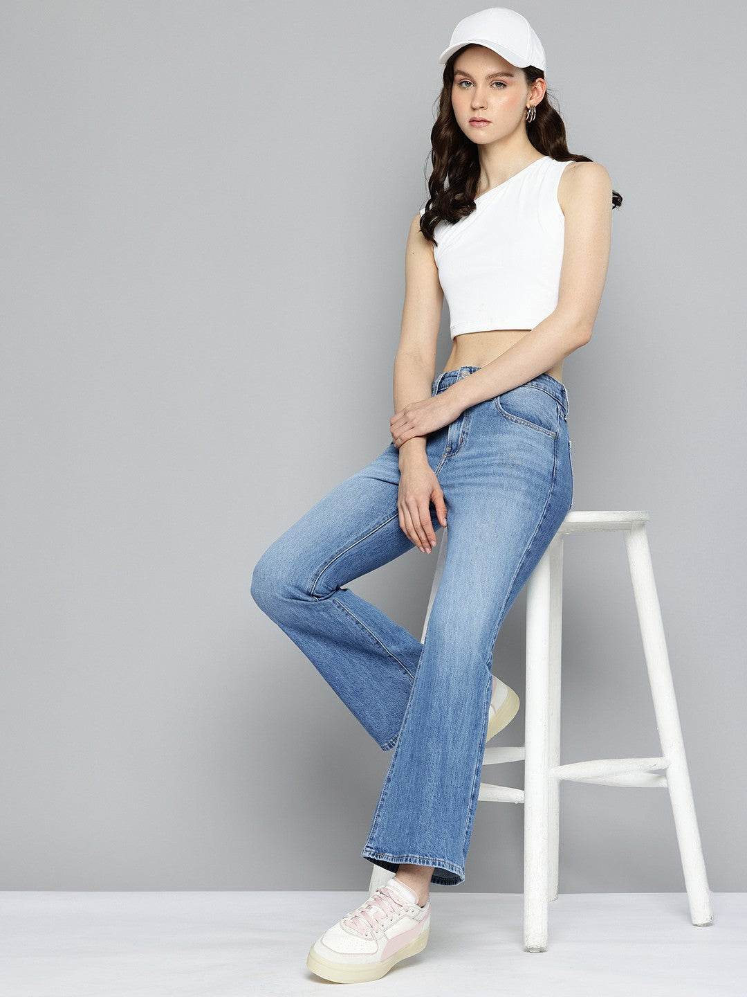 Women's 726 Blue Flared Fit High Rise Jeans