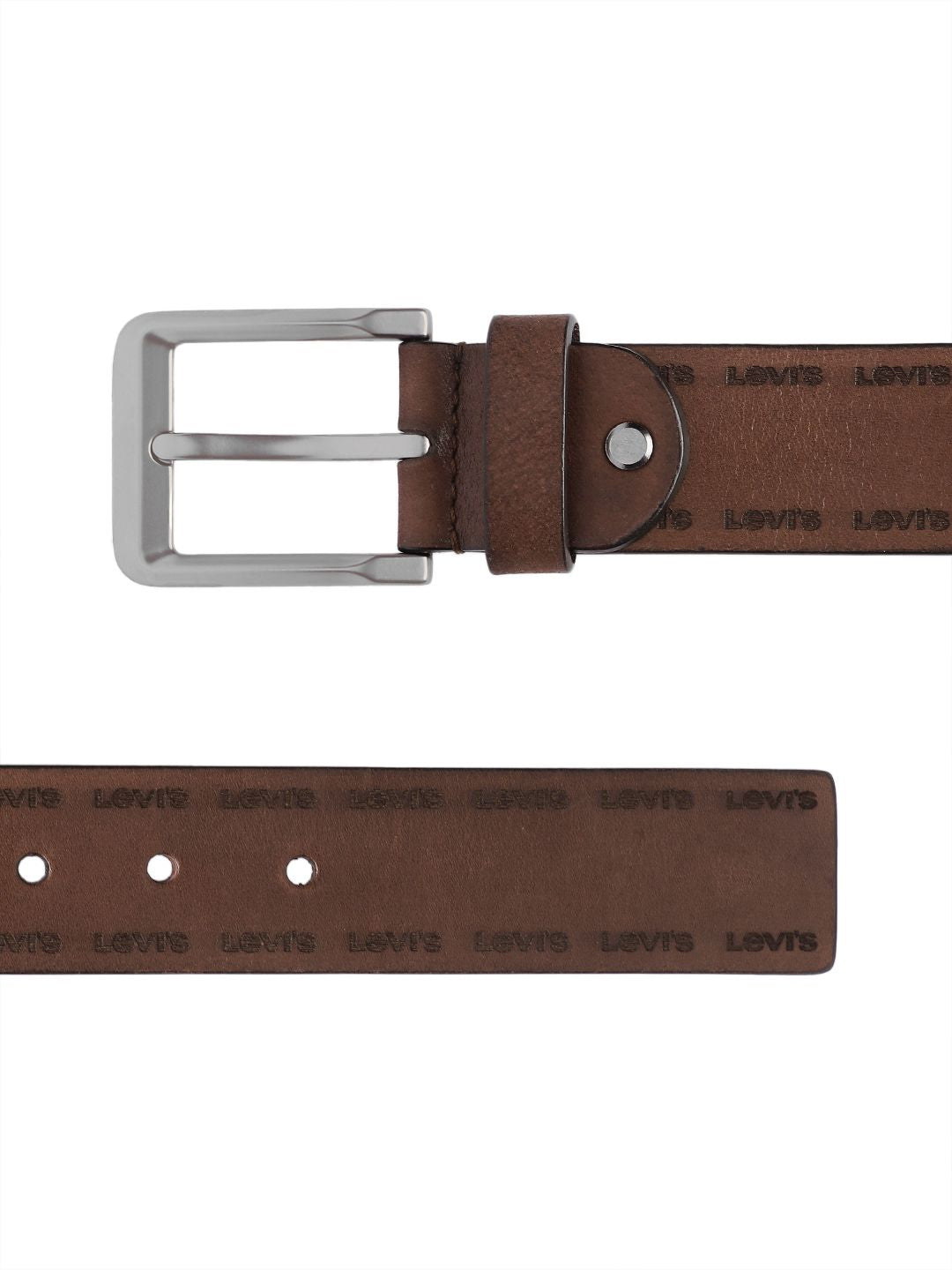 Men's Brown Textured Belt - 6ce762cd-3983-413e-a8e1-a0484f3345ec1742207086072-Men-Textured-Leather-Belt-5581742207085968-3 View