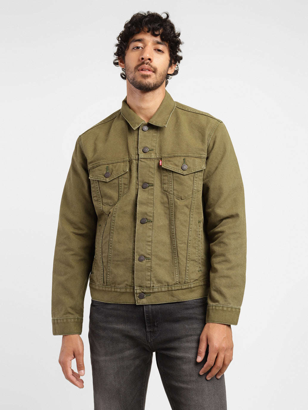 Men's Solid Spread Collar Jacket - 6e3a0aac-ad89-4f15-8061-c70dfef278cf View