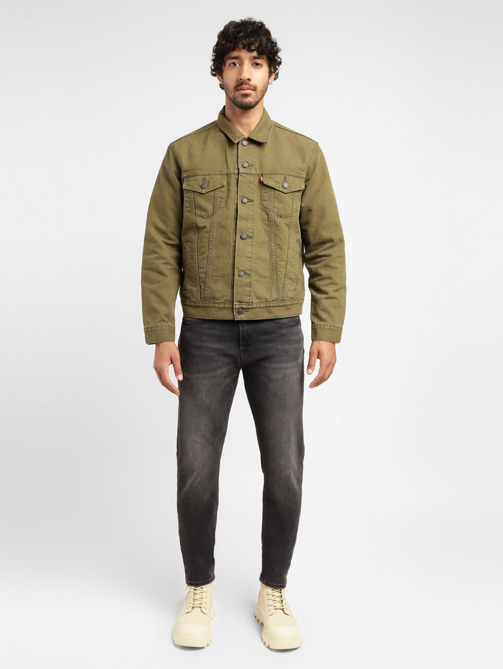 Men's Solid Spread Collar Jacket - f2b2c1c1-b13e-4cdf-96c0-a91bd31db9f8 View