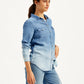 Women's Solid Regular Fit Denim Shirt - Side View