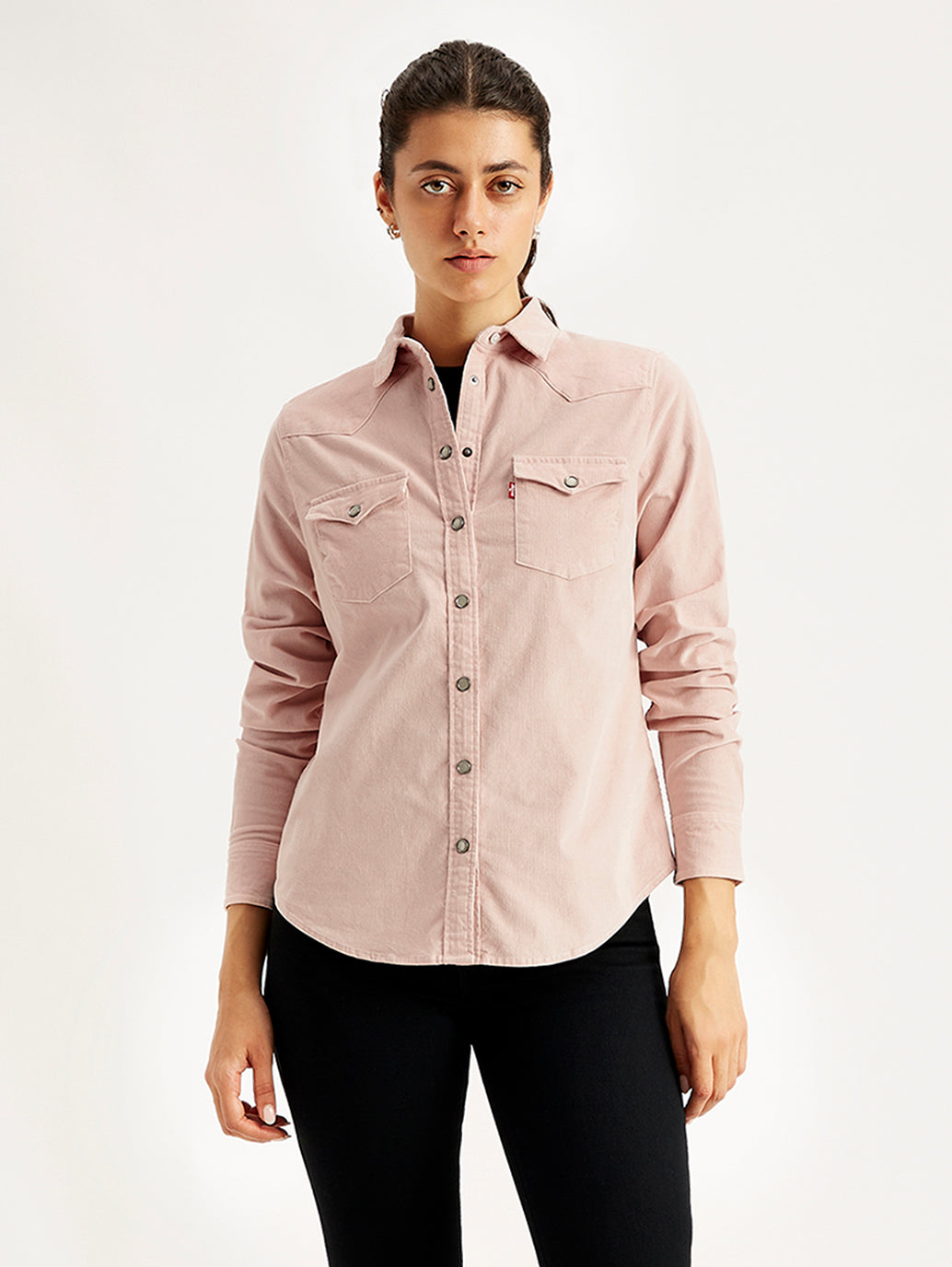 Women's Solid Regular Fit Shirt - Front View