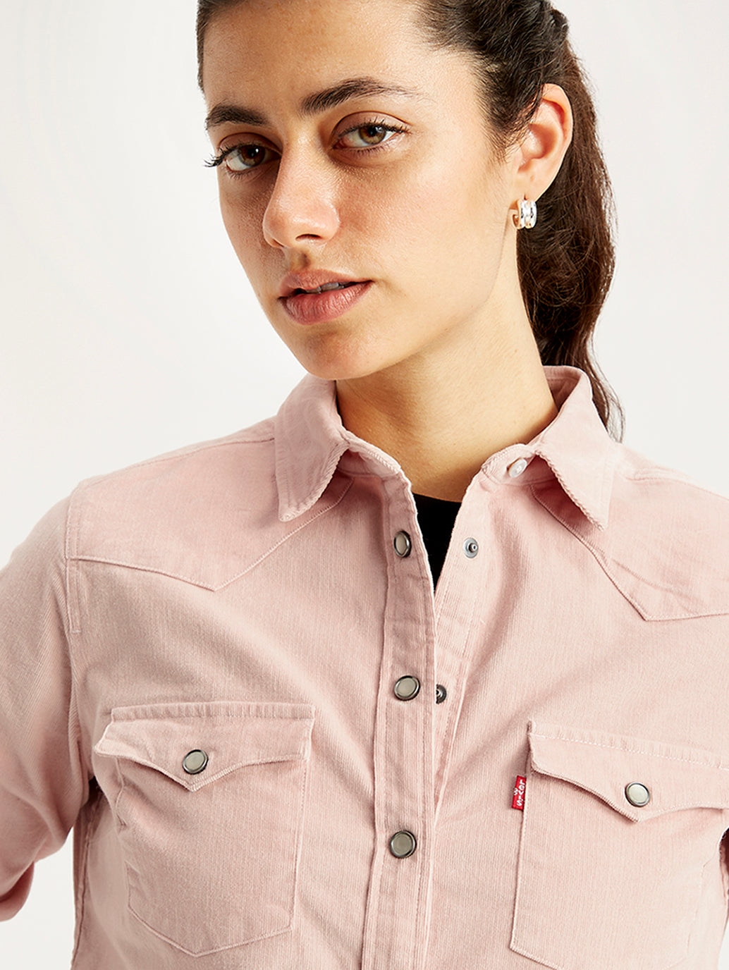 Women's Solid Regular Fit Shirt - Detail View