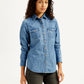Women's Solid Regular Fit Denim Shirt - Side View