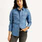 Women's Solid Regular Fit Denim Shirt - Styleshot View