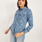 Women's Floral Spread Collar Shirt - Elevated View