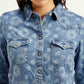 Women's Floral Spread Collar Shirt - Detail View