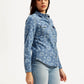 Women's Floral Spread Collar Shirt - Side View