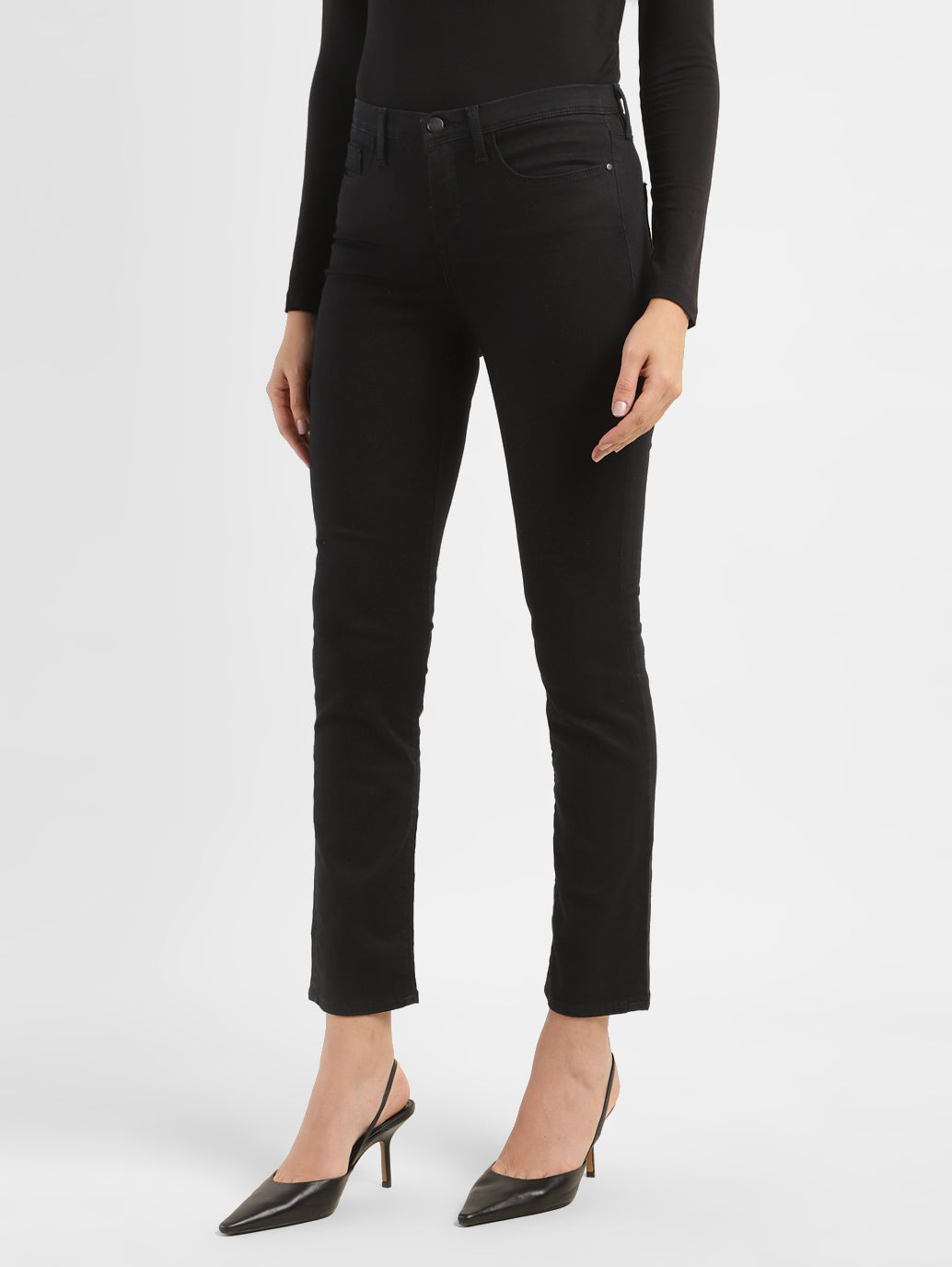Women's 312 Black Straight Fit Mid Rise Jeans - a9932f0c-6b3c-43a0-b561-6eb8731f6c00 View