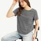 Women's Geometric Black Round Neck Top - 73bdd0eadb0942af2876f89725ea92f4 View