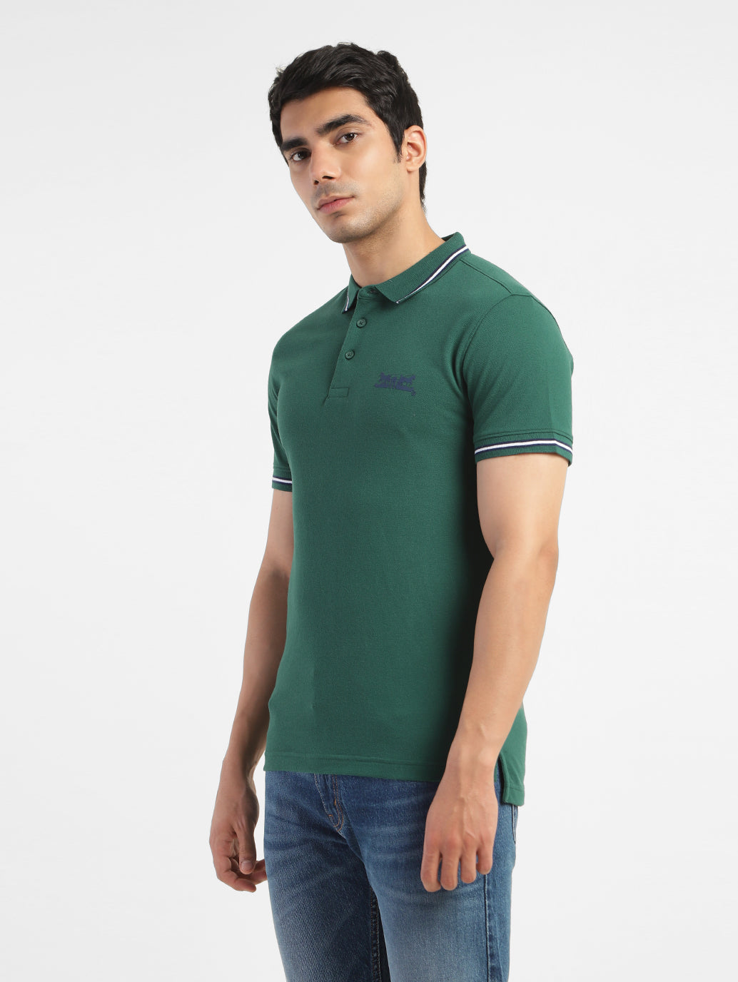 Men's Solid Polo T-shirt Green - 42374fec-d068-4134-8cec-276d42a8bb3a View