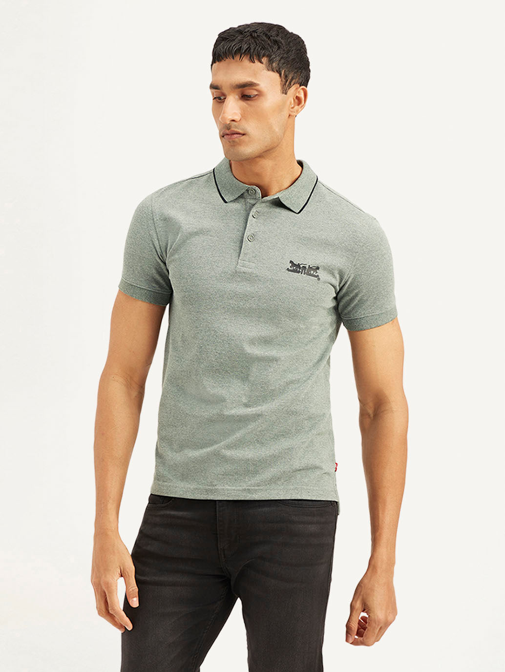 Men's Solid Slim Fit Polo T-shirt - 5c15ec1d-de3e-40ca-8ce9-994a5ae4cd31 View