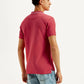Men's Solid Slim Fit Polo T-shirt - Back View