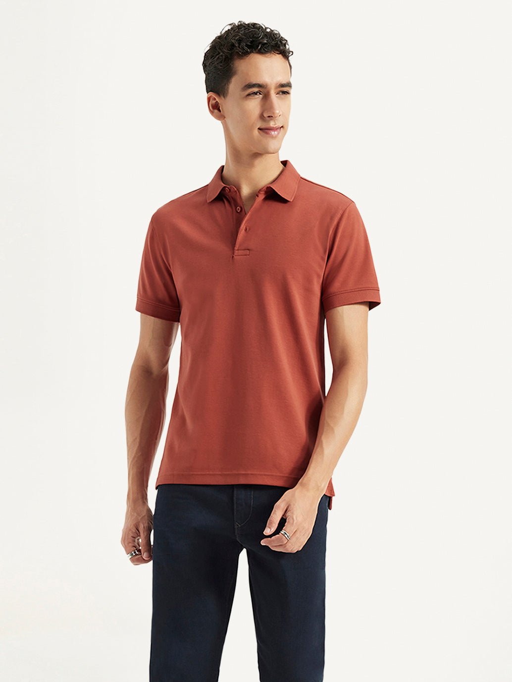 Men's Solid Slim Fit Polo T-shirt