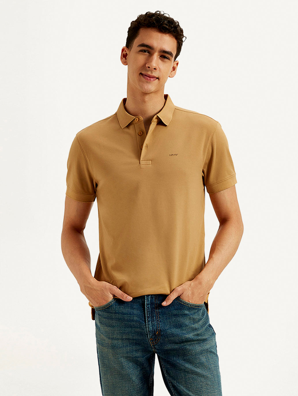 Men's Solid Slim Fit Polo T-shirt - Styleshot View