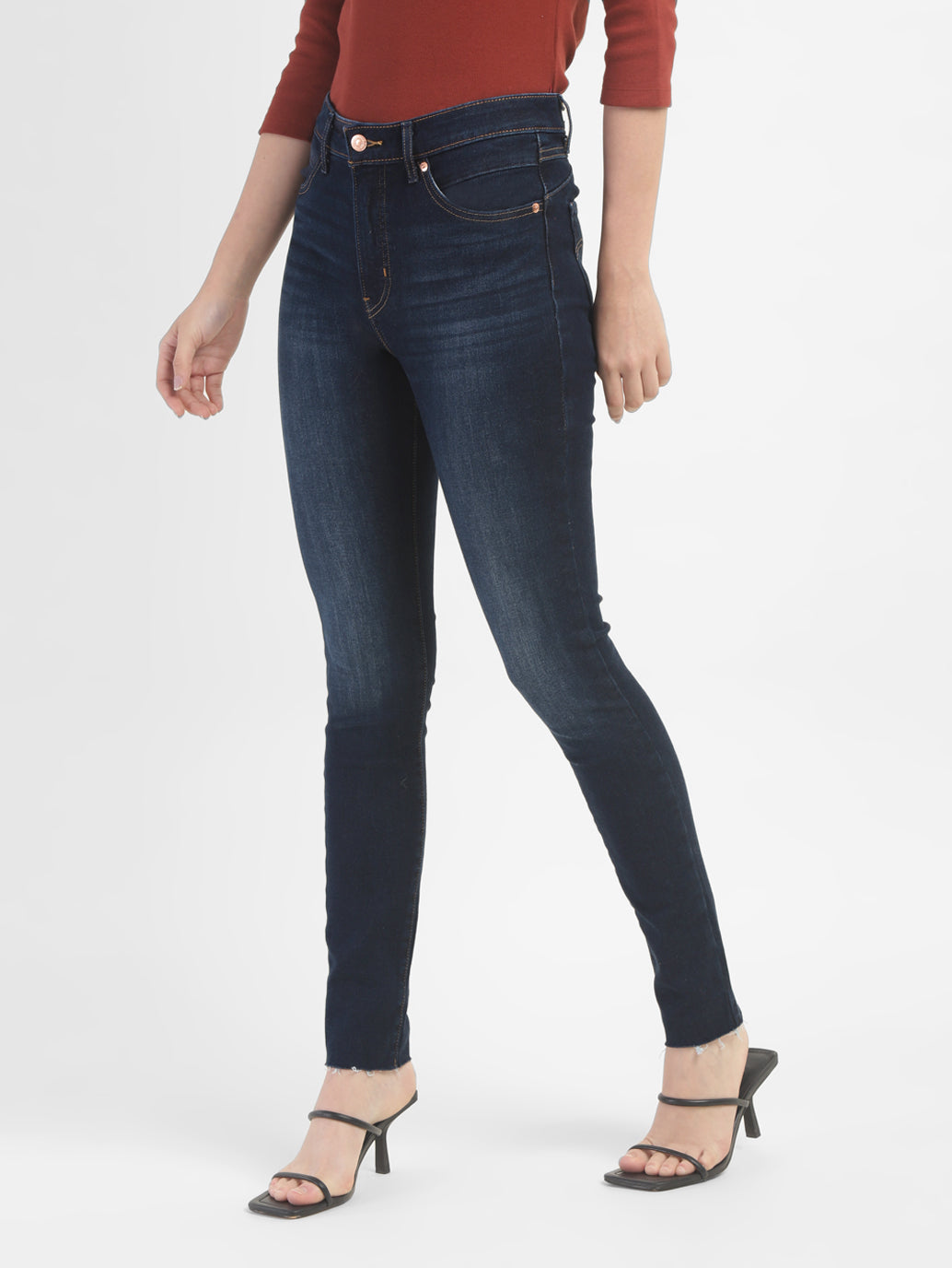 Women's Navy Blue Revel Shaping Skinny Fit High Rise Jeans - b941f397-bdce-4889-aa17-3f66f0382077 View