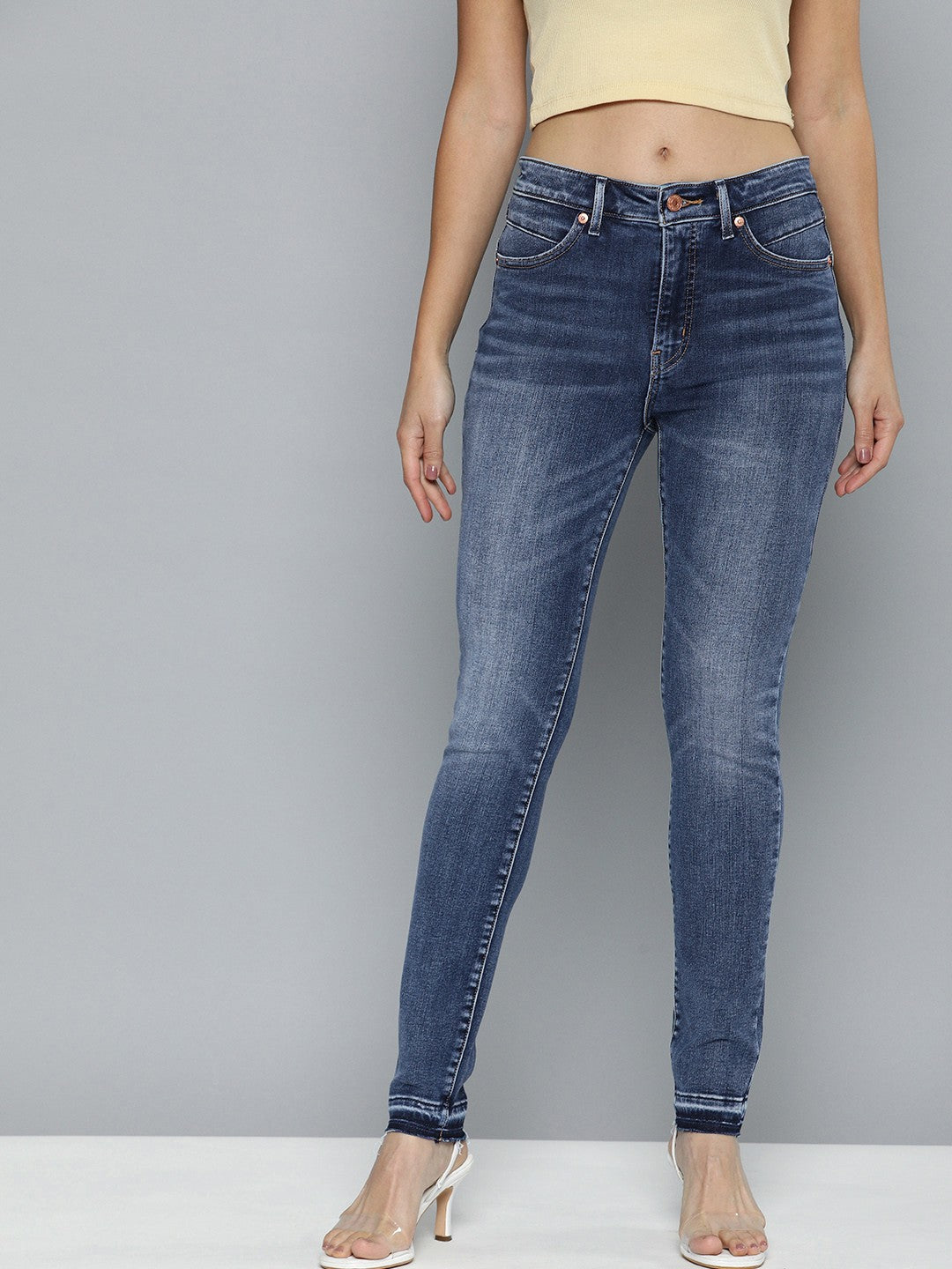 Women's Blue Revel Shaping Skinny Fit High Rise Jeans - front View