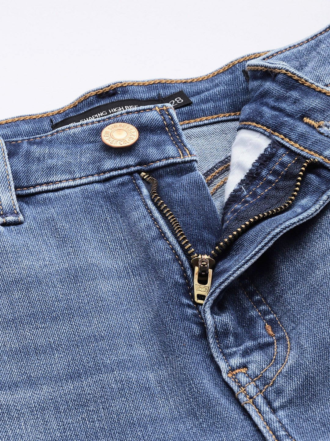 Women's Blue Revel Shaping Skinny Fit High Rise Jeans - Details View
