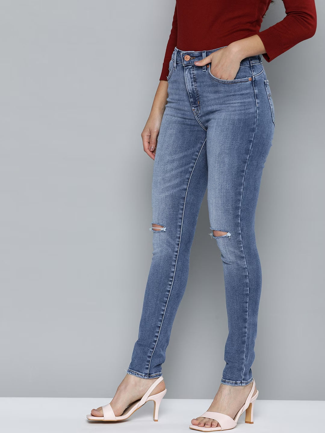 Women's Blue Revel Shaping Skinny Fit High Rise Jeans - 1 View