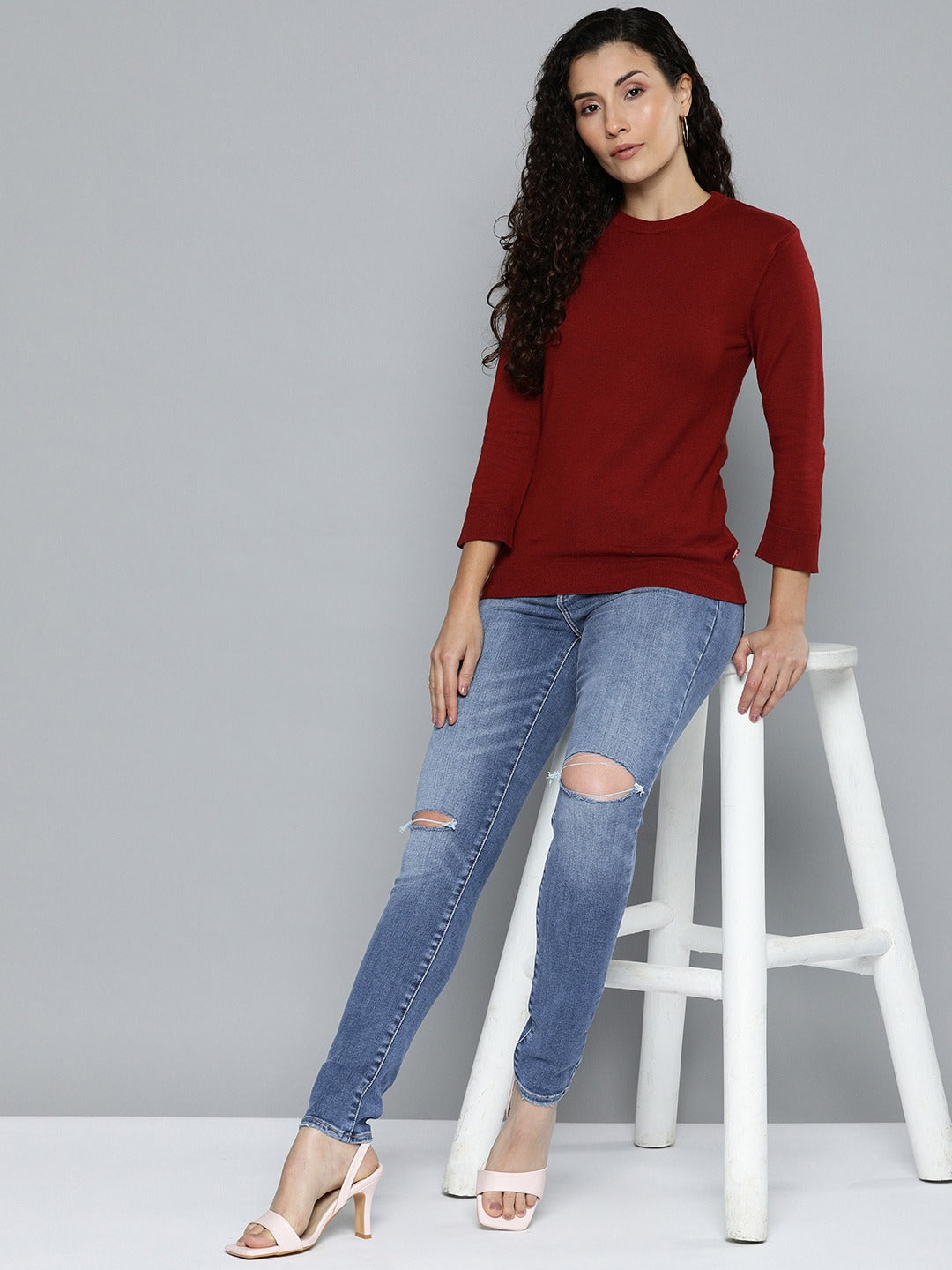 Women's Blue Revel Shaping Skinny Fit High Rise Jeans - Style View