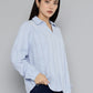 Women's Striped Blue Spread Collar Top - 7603fa78-8f0e-4b20-977f-0ee4a5d63d5b1742379281795-Womens-Striped-Light-blue-Spread-Collar-Top-6231742379281332-3 View