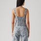 Women's Floral Blue Square Neck Corset Top - 76c467167b6d571453d16a9afb1c7fb1 View