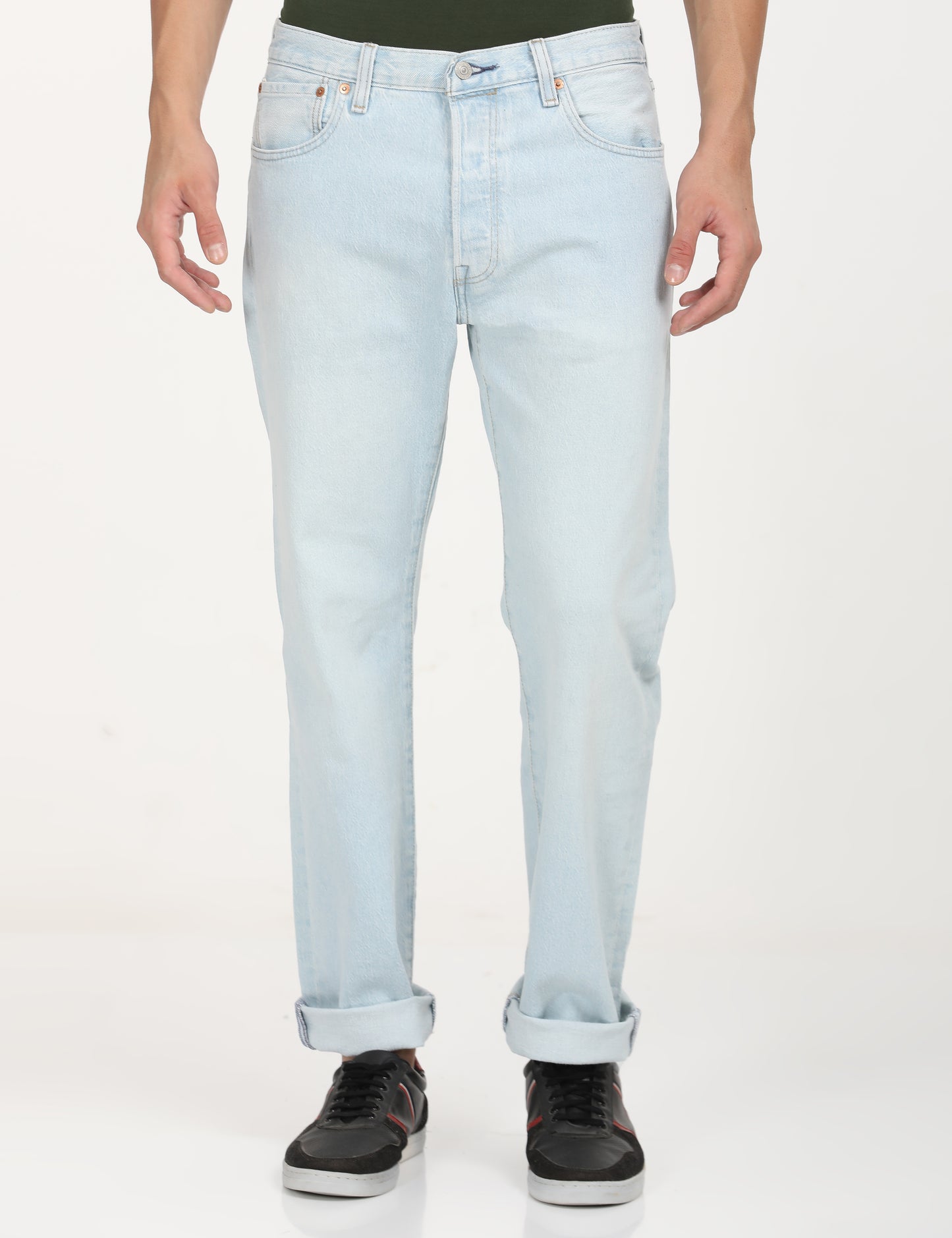 Men's 501'93 Light Blue Straight Fit Mid Rise Jeans - Front View