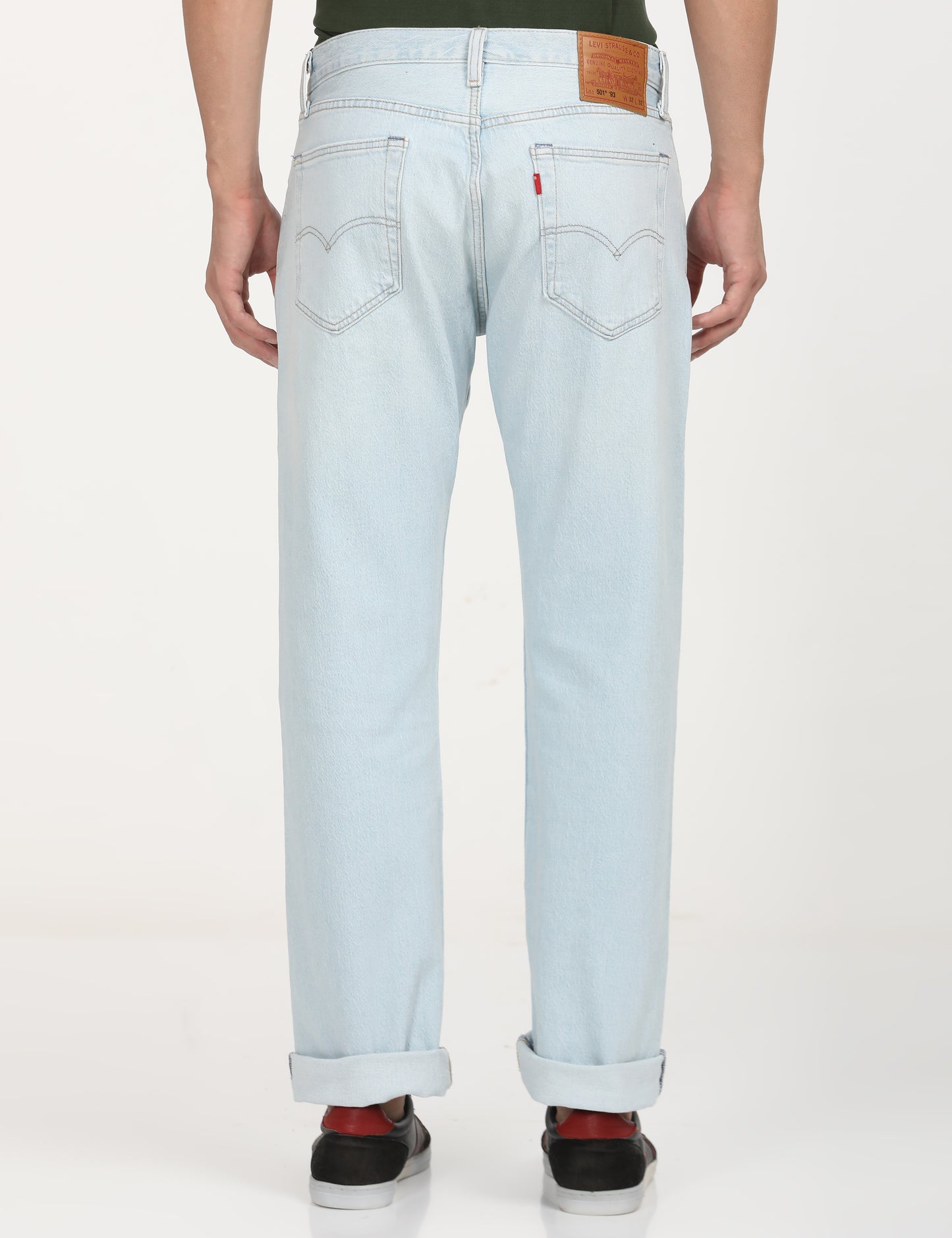 Men's 501'93 Light Blue Straight Fit Mid Rise Jeans - Back View