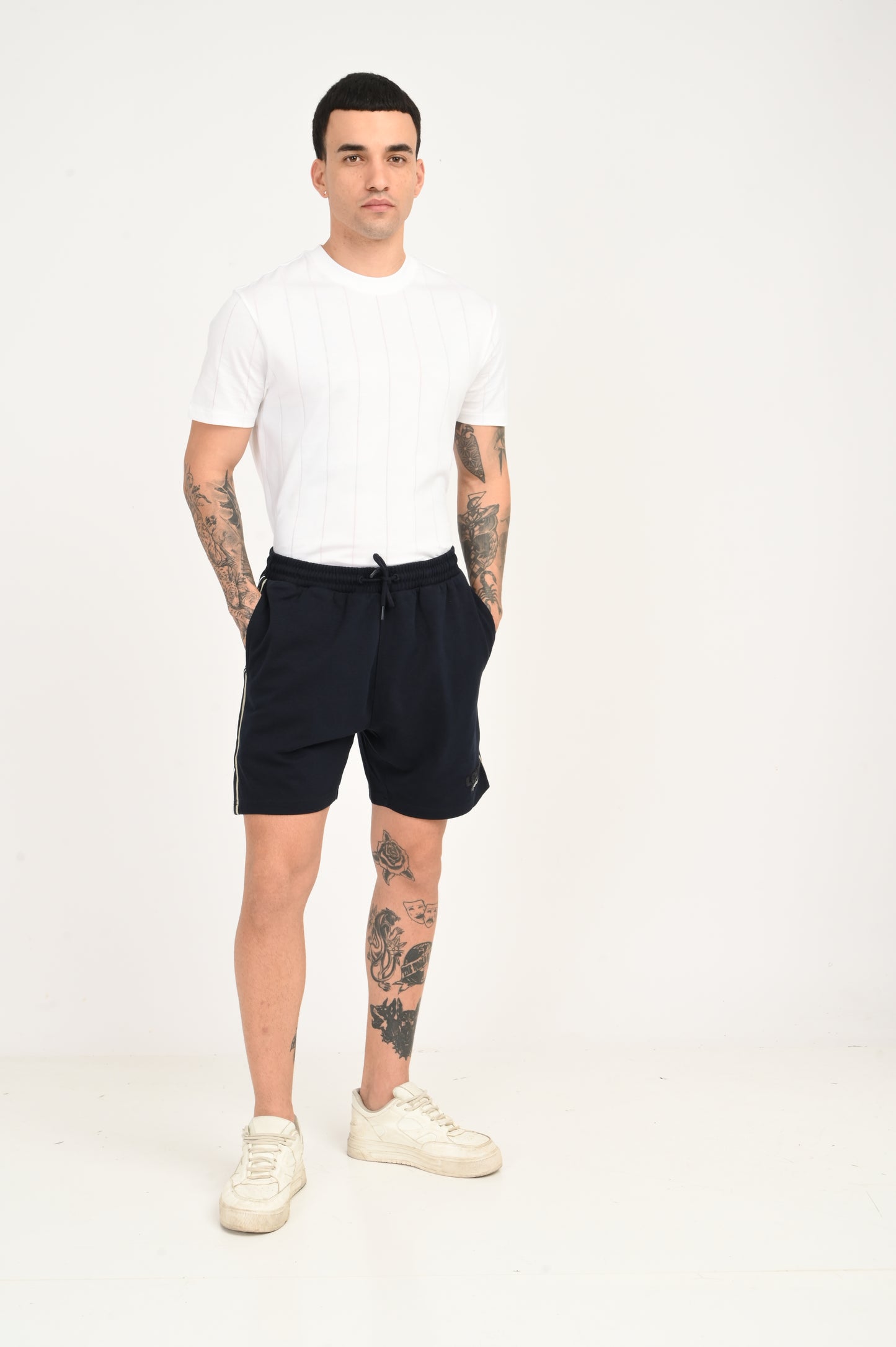 Men's Navy Regular Fit Shorts - 53cd068c-7381-4134-aae7-67fccf407c3a View