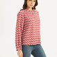 Women's Geometric Red Band Neck Top - 7c75de0bcd3be67c41e7d949a6faf1cb View