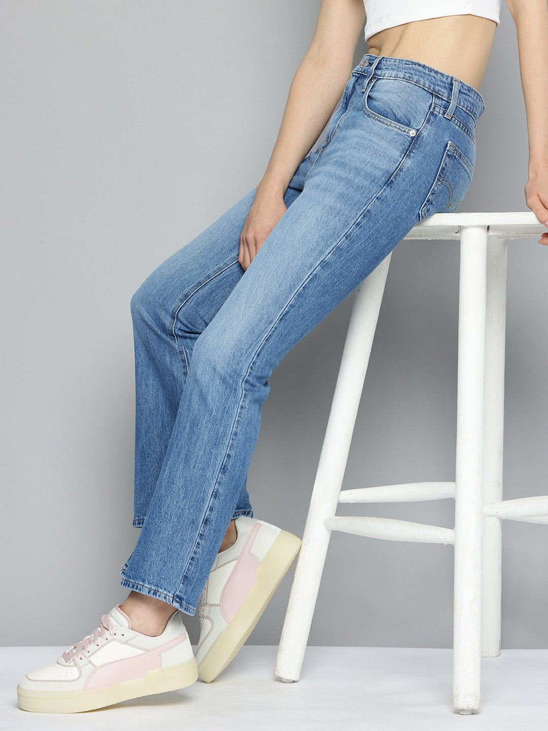 Women's 726 Blue Flared Fit High Rise Jeans - 7deb4602-b5d2-4abd-84c4-69573dce83371737538489071-Womens-High-Rise-726-Flared-Fit-Blue-Jeans-3371737538488530-1 View