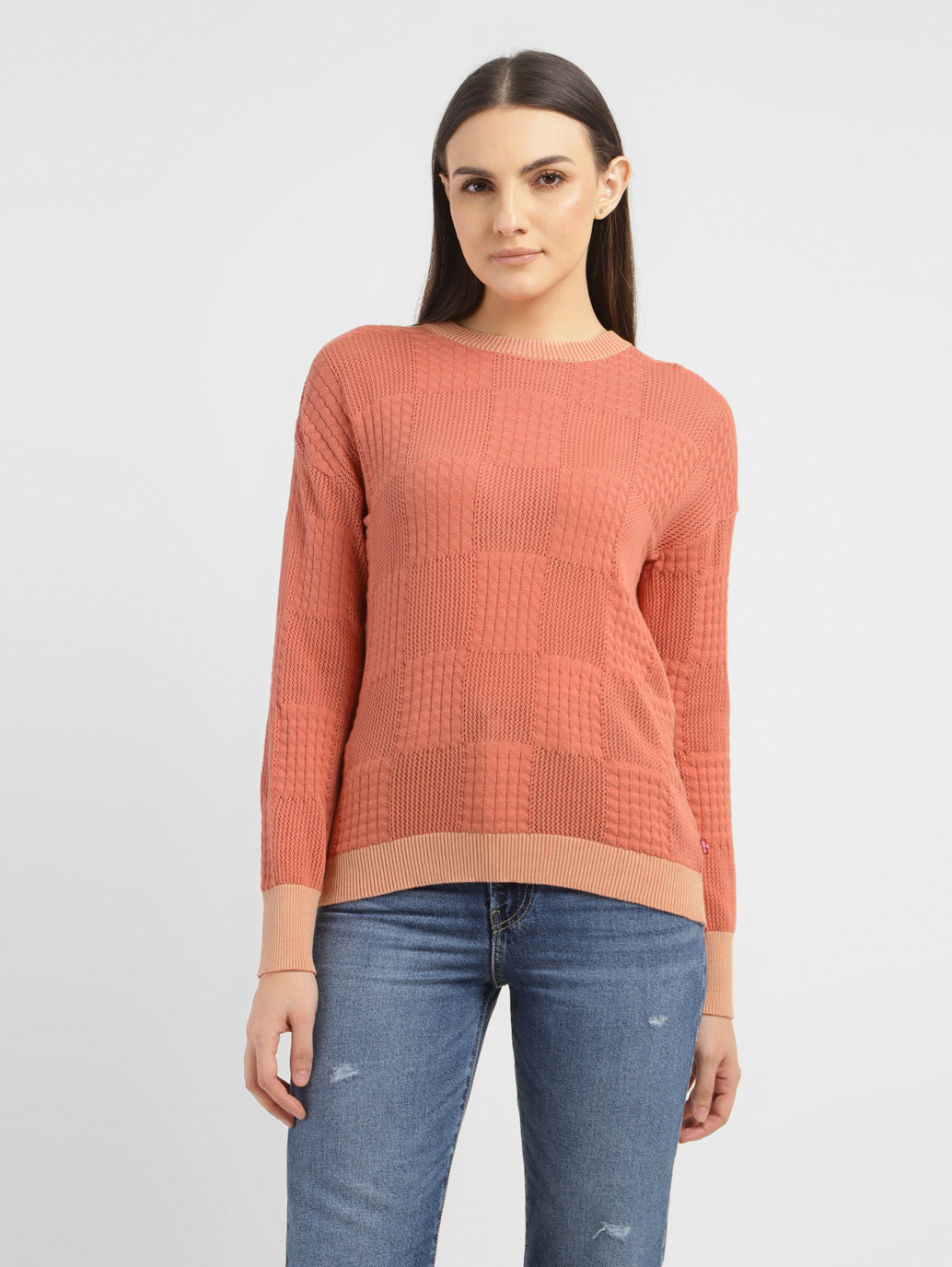 Women's Self Design Round Neck Sweater - 8cf67690-66df-4274-b982-0ac16ee95517 View