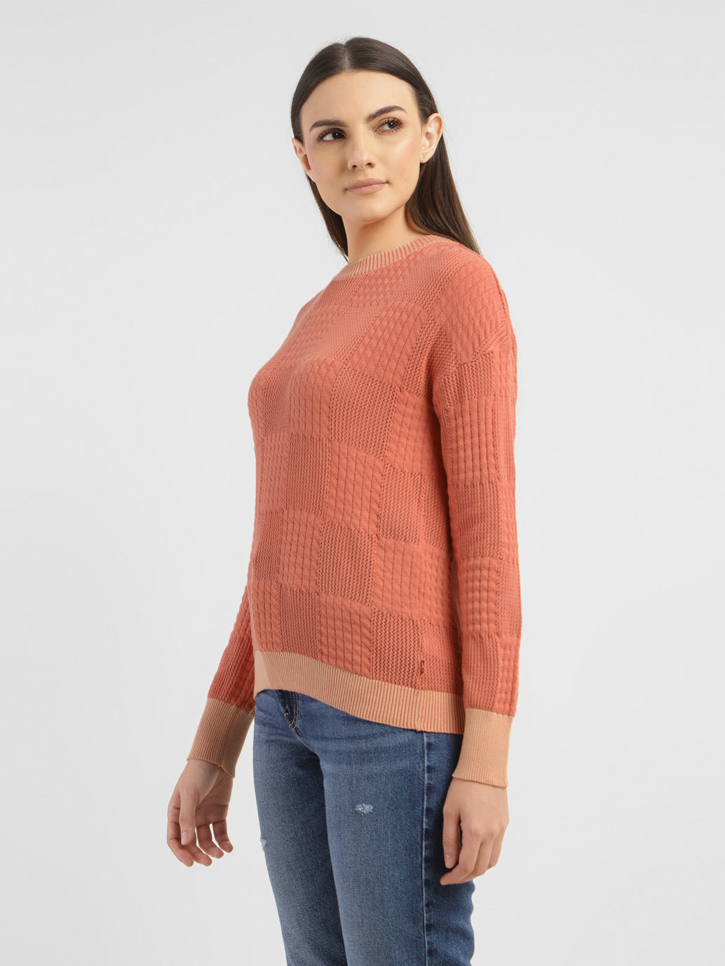 Women's Self Design Round Neck Sweater - 8cdb0a52-e498-4b79-9826-26bf06ace65e View