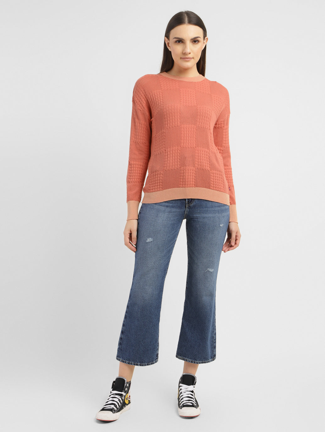 Women's Self Design Round Neck Sweater - 571bec46-2b4c-4734-8582-2c0686cc3088 View
