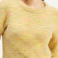 Women's Self Pattern Yellow Crew Neck Sweater - Detail View