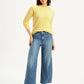 Women's Solid Yellow Crew Neck Sweater - Styleshot View