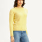 Women's Solid Yellow Crew Neck Sweater - Side View