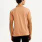 Men's Redloop Solid Peach Slim Fit Polo T-shirt - Back View