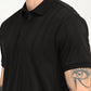 Men's Redloop Self Design Black Slim Fit Polo T-shirt - deatil View