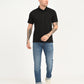 Men's Redloop Self Design Black Slim Fit Polo T-shirt - 6 View