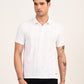 Men's Redloop White Slim Fit Polo T-shirt - front View